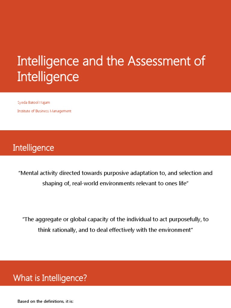 Understanding Intelligence Assessment | PDF | Intelligence Quotient ...