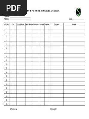 AIRCON PM Checklist (S.T Brillantes)