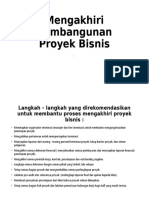 Mengakhiri Pembangunan Proyek Bisnis (SKB)