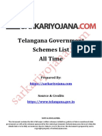 Telangana Schemes List PDF