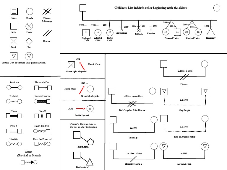 Genogram Symbols & Guide PDF