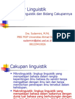 Linguistik Dan Bidang Cakupannya