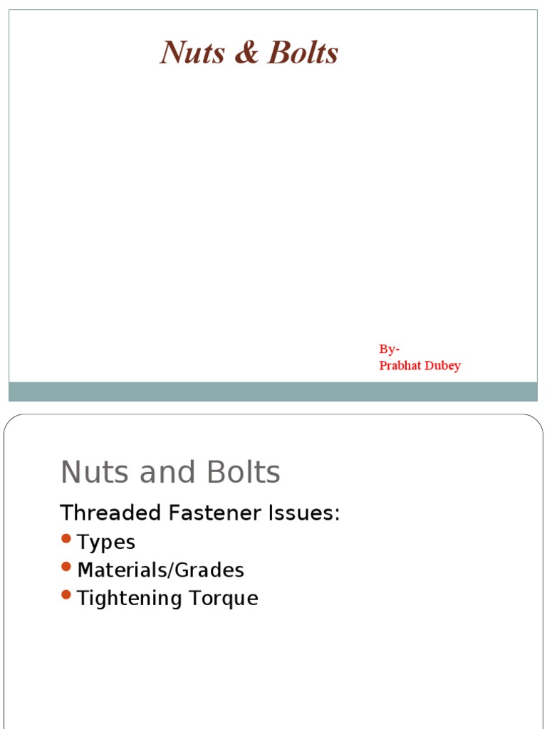 Nuts & Bolts PDF Screw Building Materials