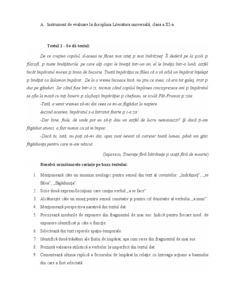 Tinerete Fara Batranete Rezumat Fisa - de - Lucru Tinerete Fara Batranete | PDF