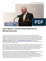 Transforming Healthcare by Entrepreneurship - Arlen Meyers