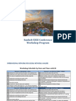Sunbelt XXXI Conference Workshop Program
