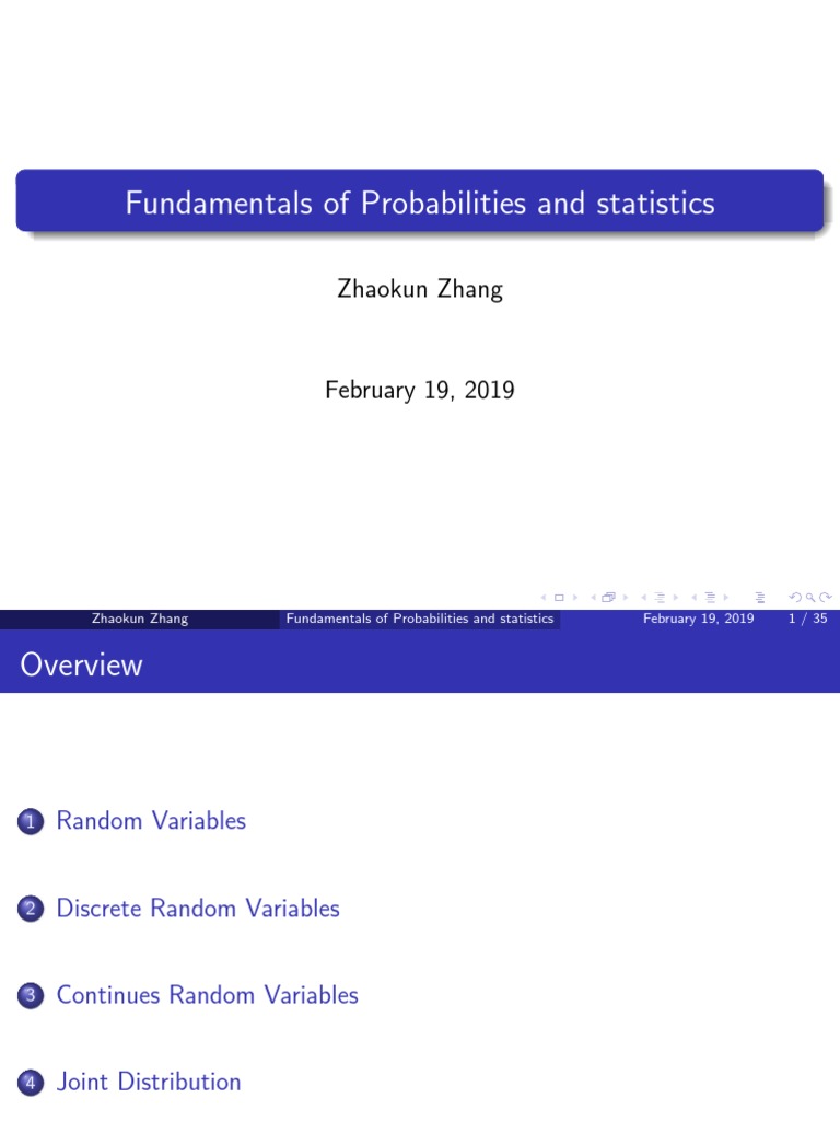 2fundamentals Probabilities Statistics PDF | PDF | Probability ...