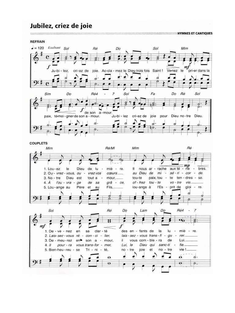 Jubilez Criez de Joie PDF
