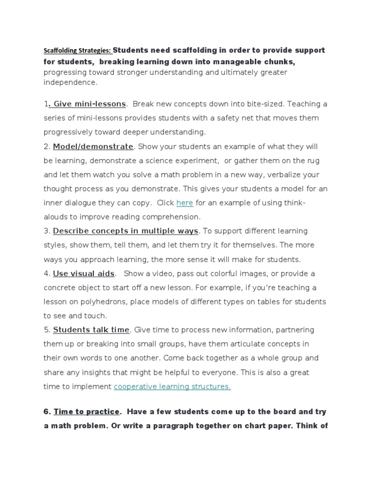 Scaffolding Strategies PDF Reading Comprehension Pedagogy