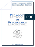 SCIENCE and EDUCATION a NEW DIMENSION PEDAGOGY and PSYCHOLOGY Issue 209