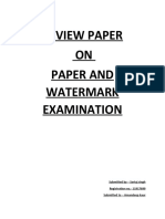 REVIEW PAPER ON PAPER AND WATERMARK EXAMINATION