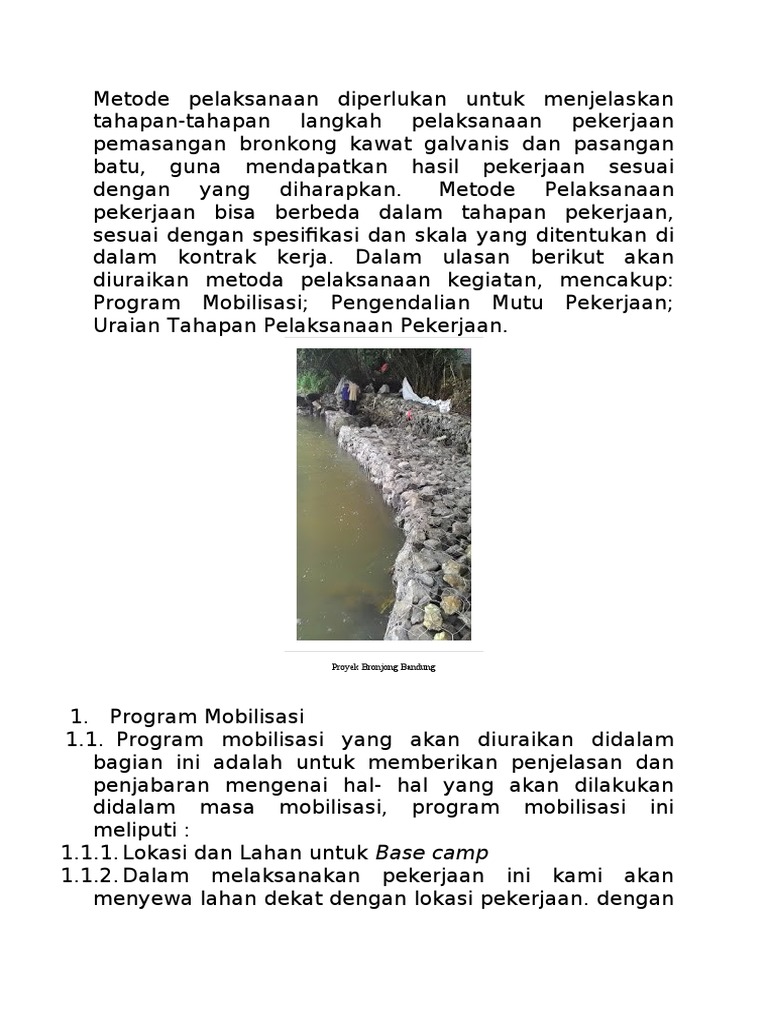 Metode Pemasangan Bronjong Kawat | PDF