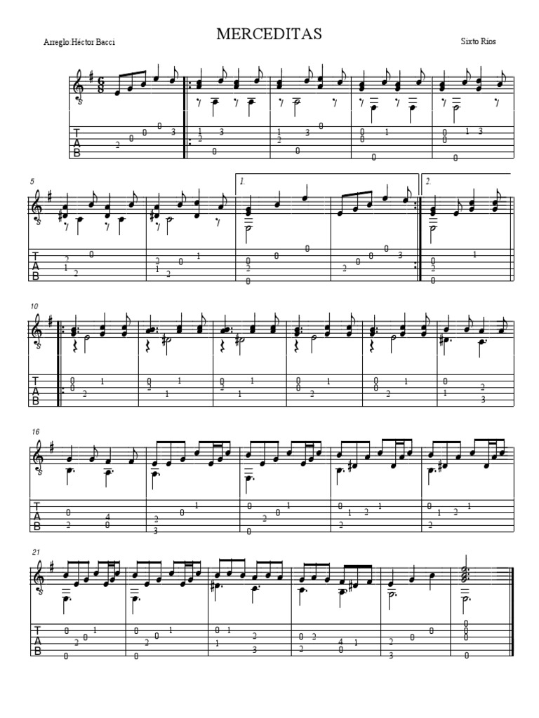 Partitura pour Merceditas au Piano | PDF | Phonétique | Alphabet latin