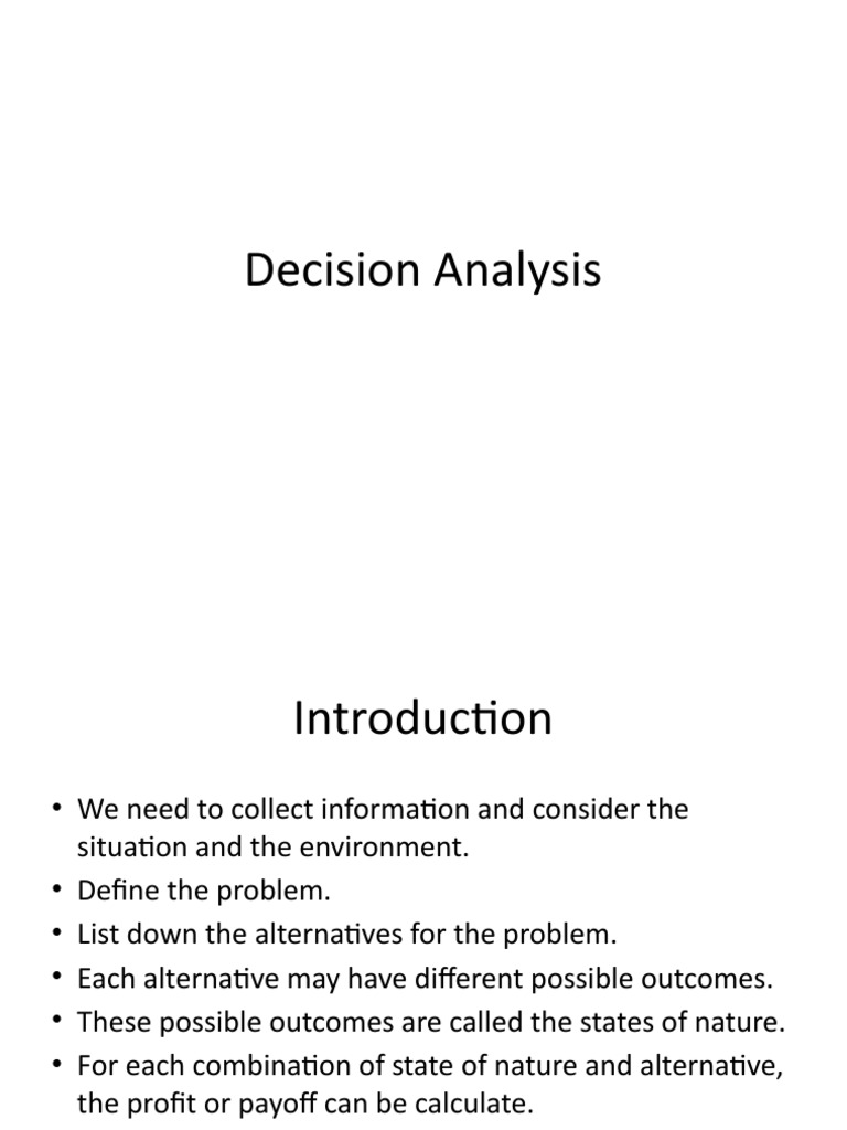 Decision Analysis Techniques Explained | PDF | Mathematical And ...