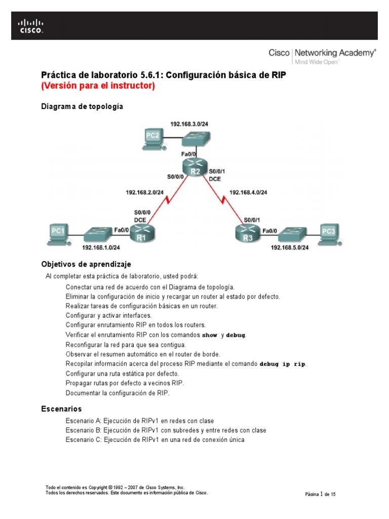Configuracion Con Rip Tres Etapas | PDF | Enrutador (Computación ...