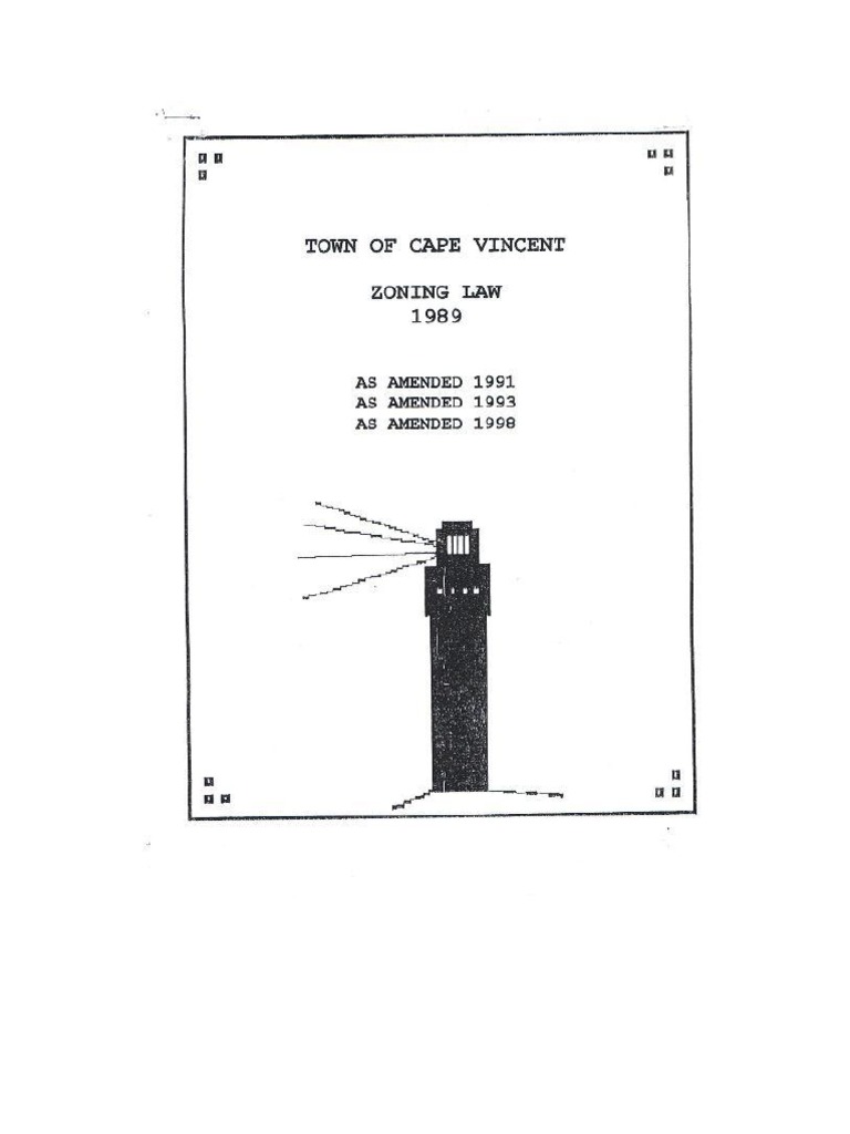 Town of Cape Vincent Zoning Law 1989 PDF