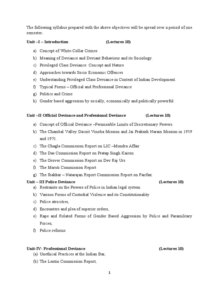 Privileged Class Deviance Syllabus | PDF | Social Science