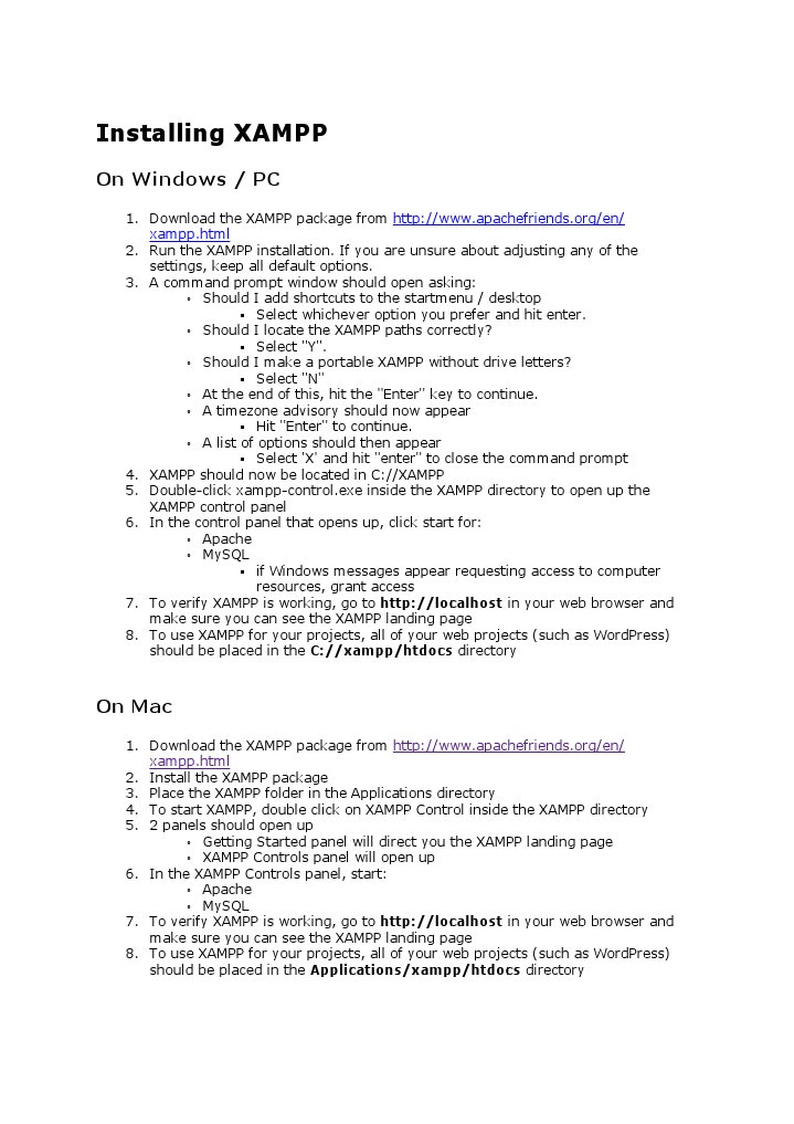 Installing XAMPP | PDF | Computers | Technology & Engineering
