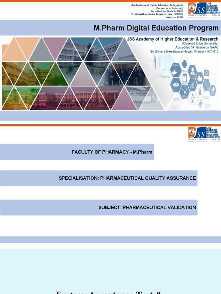 FAT and SAT in Pharmaceutical Validation | PDF | Verification And ...