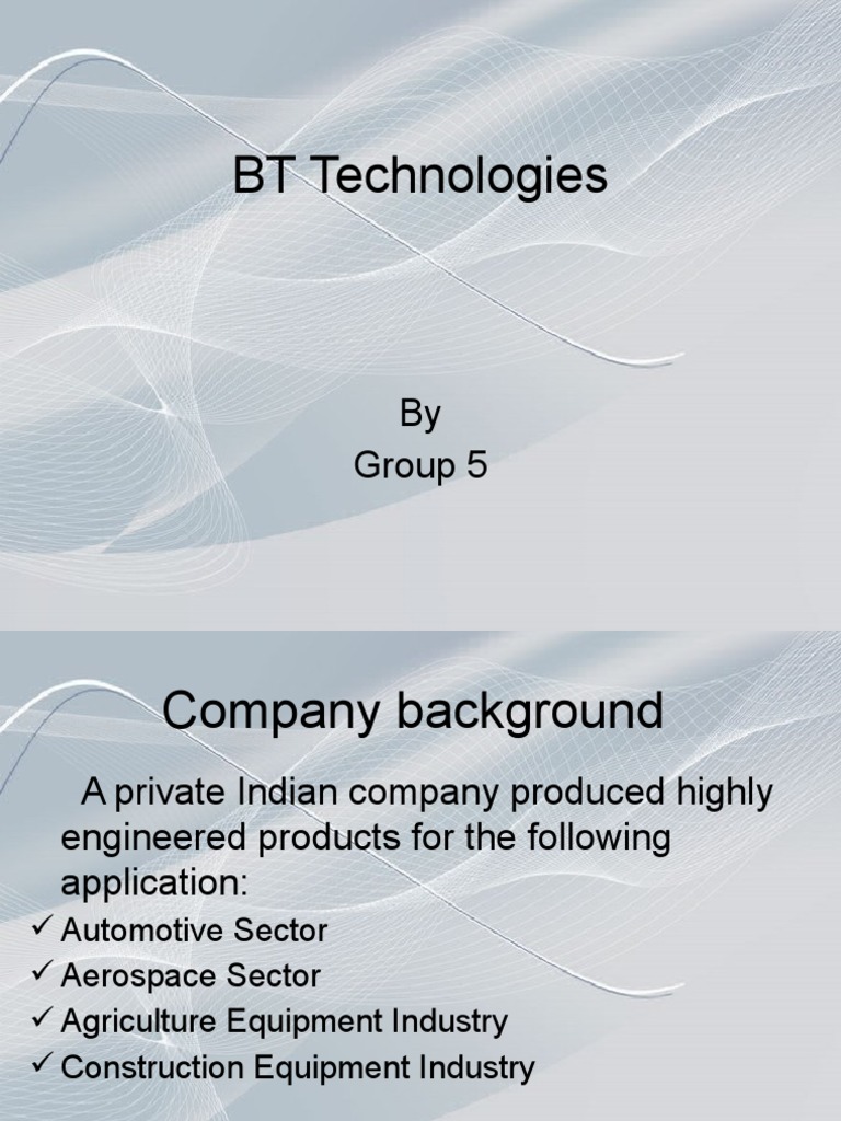 BT Technologies: Aerospace and Industrial Focus | PDF | Business ...