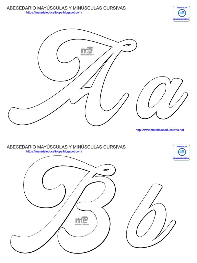 ABECEDARIO MAYÚSCULAS Y MINÚSCULAS CURSIVAS-me PDF | PDF | Ciencia y  matemáticas | Informática, image size:768x1024
