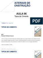 Aula 06 - Tipos de Cimento