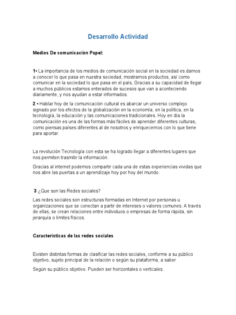 Características y usos de las redes sociales | PDF | Red social | Sociedad
