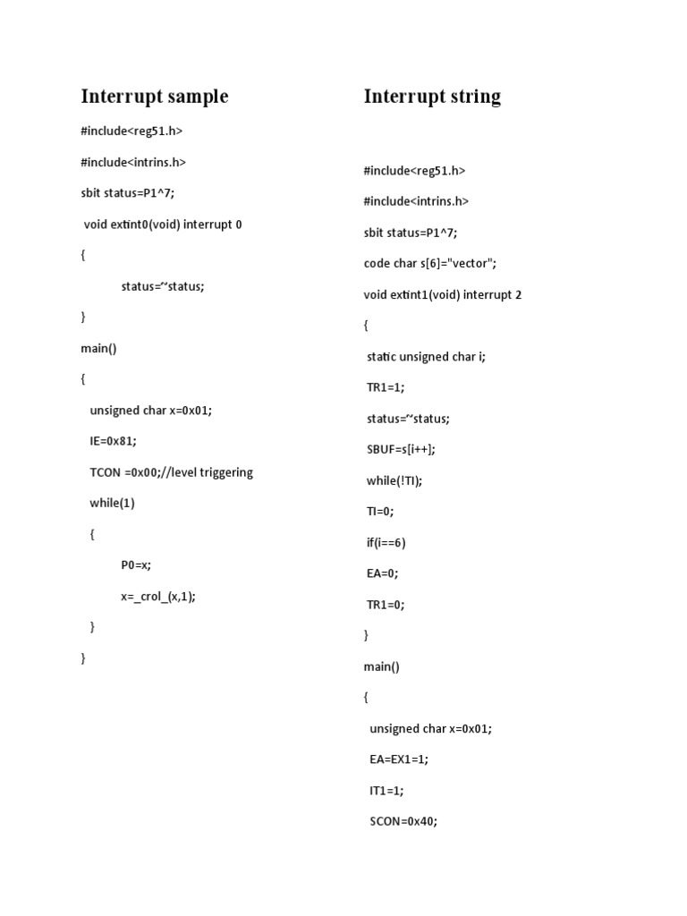 Interrupt Sample Interrupt String | PDF | Computer Programming ...