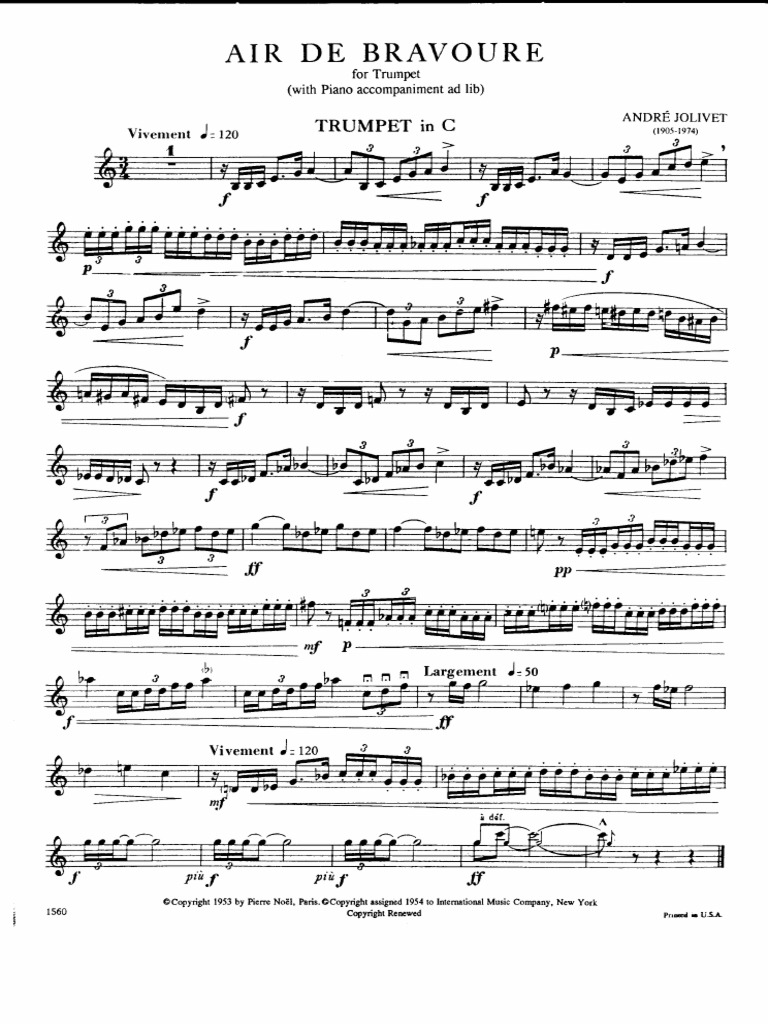 Jolivet Air The Bravoure TPT e Piano 1 PDF | PDF