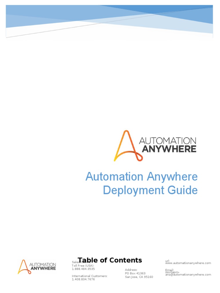 Automation Anywhere Deployment Guide | PDF | System Software ...