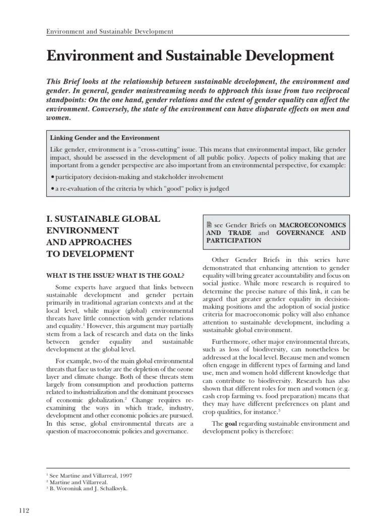 Environment and Sustainable Development | PDF