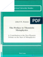 John F.X. Knasas-The Preface To Thomistic Metaphysics - A Contribution To The Neo Thomist Debate On The Start of Metaphysics-Peter Lang (1991) PDF