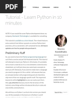 Learn Python in 10 Minute - Stavros' Stuff PDF