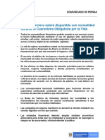 Comunicado de Prensa Servicios Cuarentena Por La Vida PDF