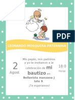 Tarjeta de Invitacion Bautizo