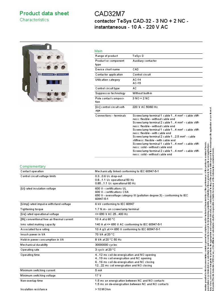 Schneider CAD32M7 | PDF | Alternating Current | Electrical Engineering