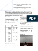 Manejo de Material y Normas de Seguridad en El Laboratorio