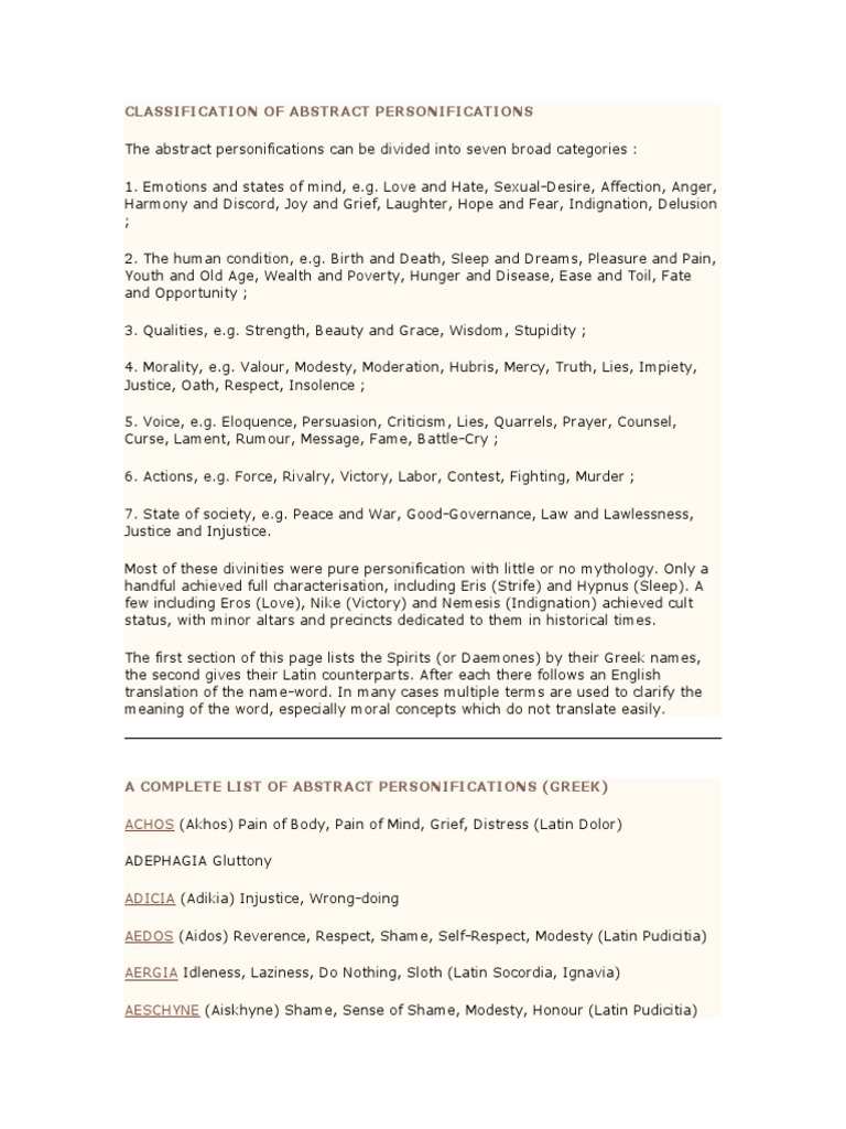 Greek Personifications | PDF | Mythological Characters | Ancient Greek ...