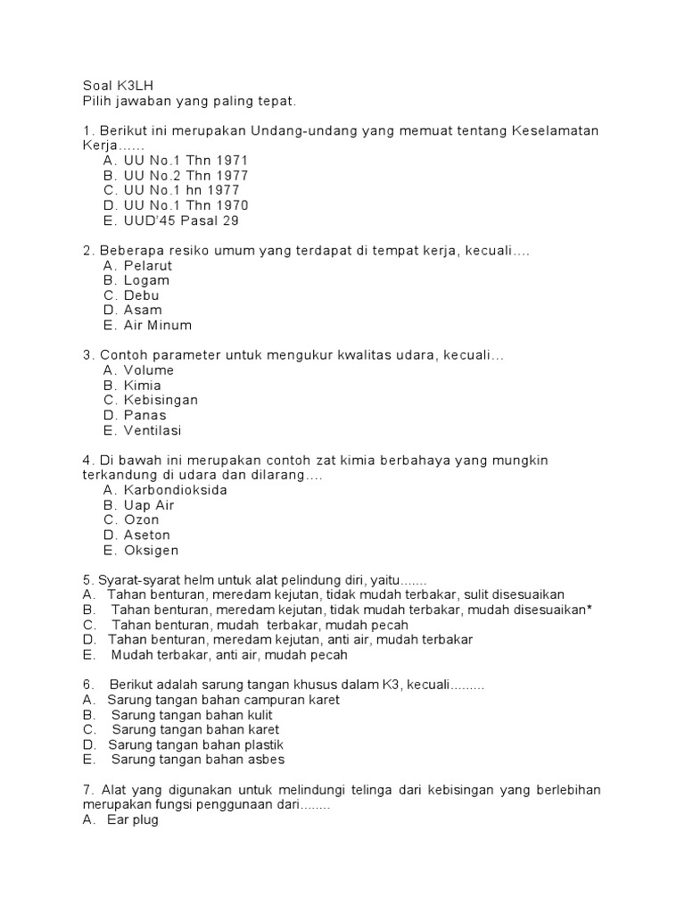 Soal K3lh Teknik Rev 01