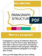Basic Writing Paragraph Structure