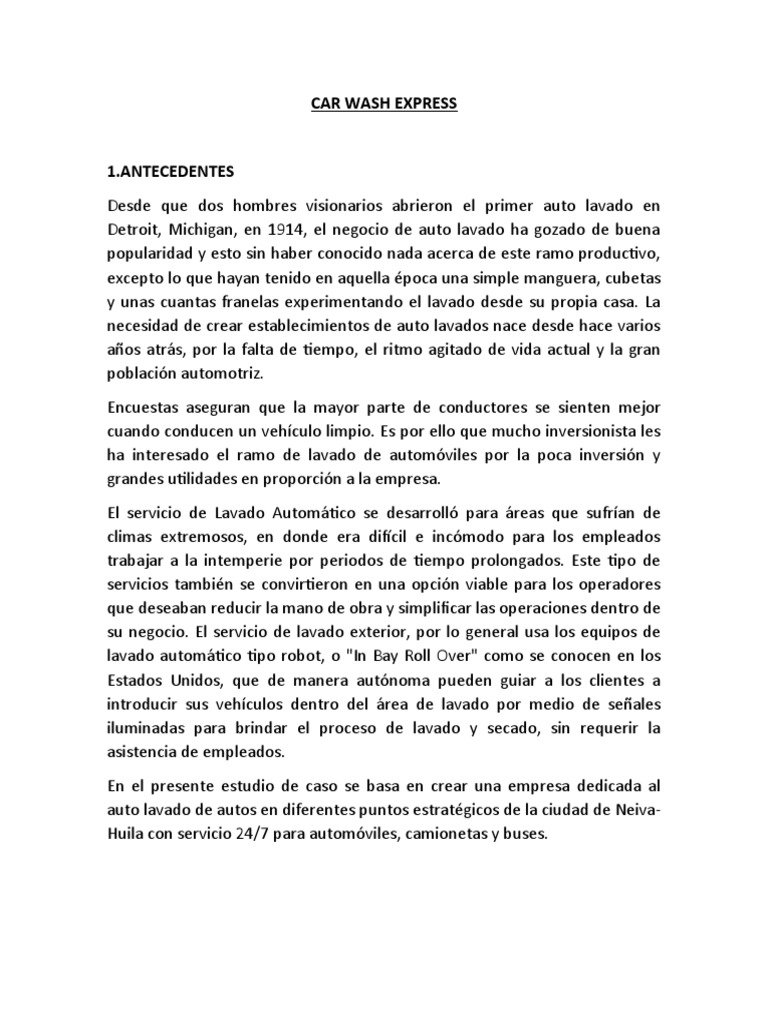 Car Wash Express Nuevo, PDF, Oligopolio