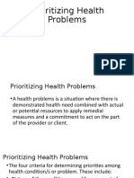 Prioritizing health problems for families