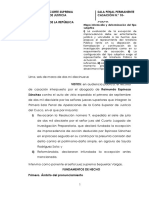 Cas.-10-2018. EXCEPCION DE IMPROCEDENCIA DE ACCION (NO VALORACION DE PRUEBAS)