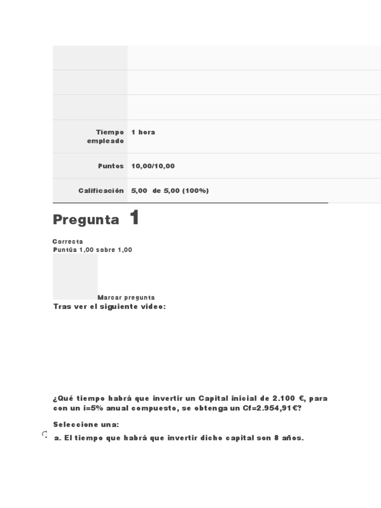Examen Unidad 1 Matematicas Financieras Uniasturias | PDF | Tasas de ...