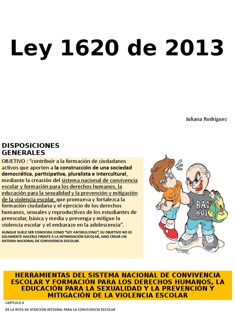 Ley 1620 de 2013: Convivencia Escolar en Colombia | PDF | Acoso ...