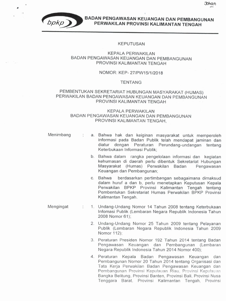 Contoh Sk Tim Humas