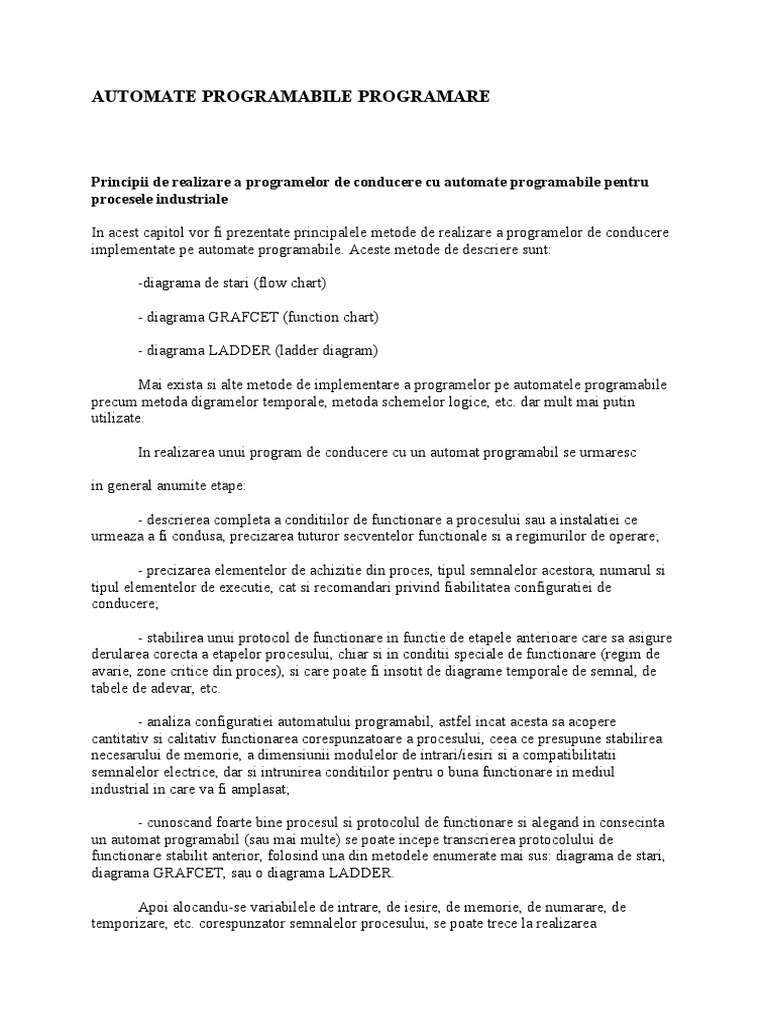 Programarea Automatelor Programabile | PDF