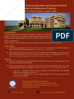 IISER Mohali PHD Admission Poster PDF