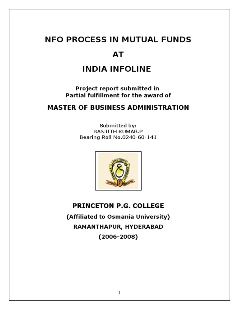 mba research project on finance