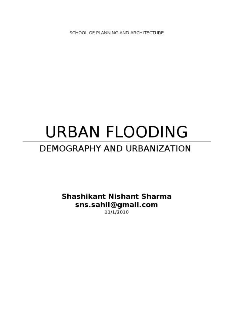 Urban Flooding: Demography and Urbanization | PDF | Flood | Storm Drain